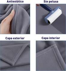 Cobija Matrimonial, Franela de Alta Calidad, Frazada Cómoda y Calientita Tejido Suave y Cálido, Manta de% Poliéster Ultrasuave, Calidad Premium (1, Gris, Matrimonial) - Gris - Ver 1