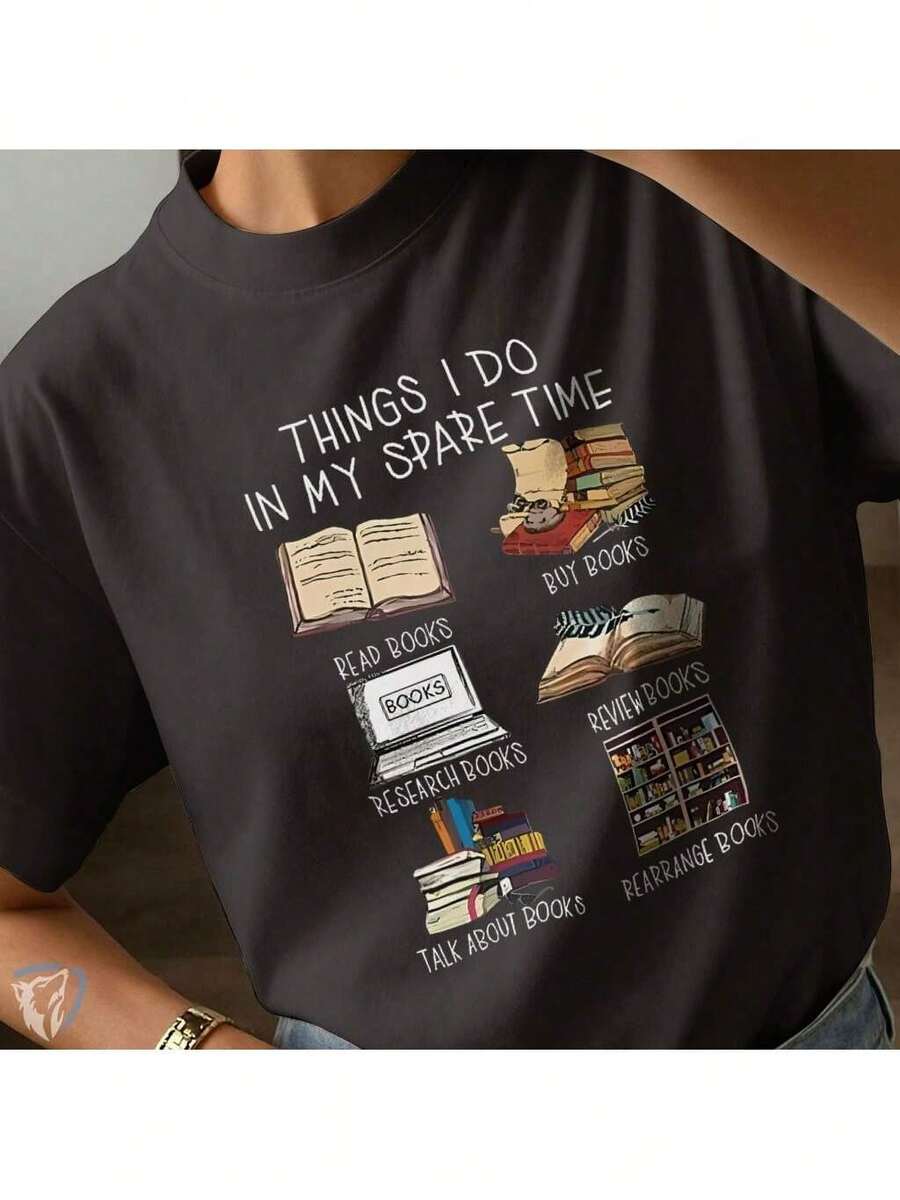 Literary Geek T-Shirt | Creative Fashion For Book And Reading Lovers - 黑色 - 查看 1