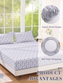 1 Sábana ajustable, Ropa de cama, Sábana ajustable, Protector de colchón, Protector de colchón suave y cómodo para la piel, Sábana ajustable para el Día de San Valentín, Sábana plana con estampado de flores de dibujos animados, Juego de ropa de cama con estampado de flores azules, Decoración del hogar, Sábana ajustable para cama individual, doble, king, queen, Regalos de ropa de cama, Lavable a máquina, Sofá