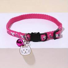 Customized Cat Dog Collar With Free Metal Paw Print Charm - Engraved Name Tag, Cute Kitten Print Adjustable Pet Collar With Bell, Bling Diamond ID Tag Gift For Pet Lovers, Durable Polyester Safety Collar, Anti-Loss Reflective Gear, Playful Animal Design, Easy-Clean Material With Custom Pet Info Engraving - Multicolor - View 21