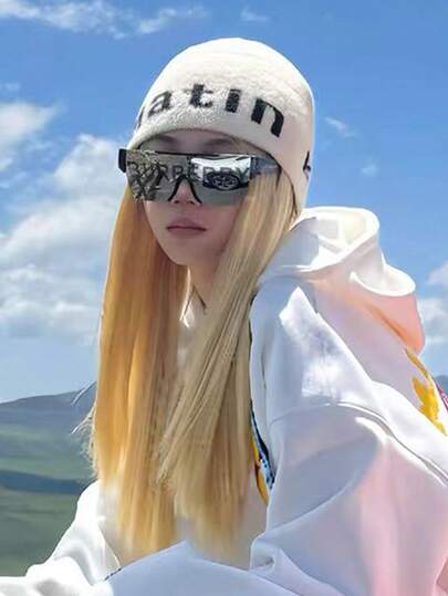 1pc Knitted Bucket Hat With Letter Decor, Fashionable, Versatile, Breathable & Comfortable, Suitable For Spring, Summer, Autumn, Winter, Outdoor Activities, Travel, Photography, Gatherings