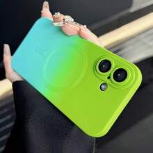 适用于 17 Pro Max、17 Pro、17 Air 的时尚渐变硅胶磨砂磁吸手机壳，也兼容 Apple 17、16、15、14、13、12、11 Pro Max Plus、16E，以及三星 S26 Ultra、A56、A55、A16、A17、S25FE、S25 Ultra 等型号，是圣诞节和冬季的理想礼物。 - 綠藍色 - 查看 10