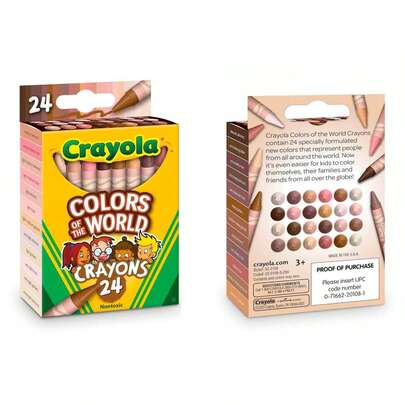 caja de 24 Crayones diferentes colores, tonos piel