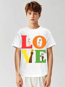Unique Pride Month LGBTQ Love Flags Novelty Aesthetic Graphic Kid T-Shirt Cute Kid T Shirts Street Style Tops Tees For Kid - 白色 - 查看 8