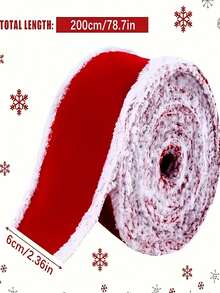 1pc,Christmas Ribbon With White Tassel Edge, DIY Bowknot , New Year Winter Valentine'S Day Gift Wrapping, Wreath For Christmas Halloween Thanksgiving New Year Universal, Can Be Used Daily