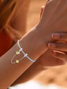 1 件 925 纯银太阳、月亮和星星安全链，适合手链 DIY 女士珠宝 - 銀色 - 查看 11