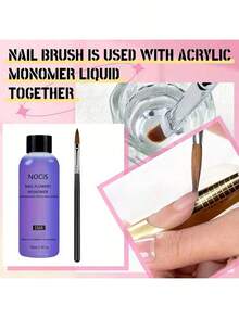 专业美甲刷清洁液 – 丙烯酸凝胶刷护理液，快速溶解凝胶，丙烯酸液体单体 – 包含调和碟的完整清洁套装，适用于美甲工具 - 彩色 - 查看 3