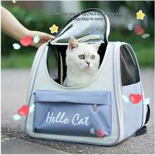 Pet Bag, Cat Backpack, Cat Backpack With Ventilated Design, Suitable For Carrying Kittens/Puppies, Pet Backpack For Camping/Outdoor Activities - 藍色 - 查看 1