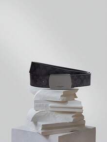 Coach Men's Casual Belt Leather Ratchet Belt For Men Dress and Business Belt for Men with Adjustable Buckle, Trim to Fit - 黑色1 - 查看 1