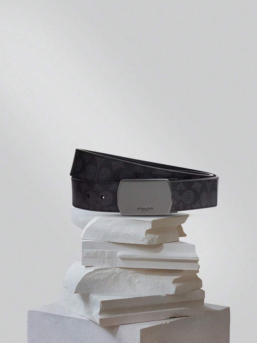 Coach Men's Casual Belt Leather Ratchet Belt For Men Dress and Business Belt for Men with Adjustable Buckle, Trim to Fit - 黑色1 - 查看 1