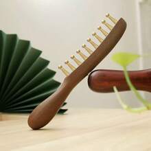 1Pc Head Meridians Massage Comb Copper Wood Meridians Comb Needling Guasha Scalp Relax Tools