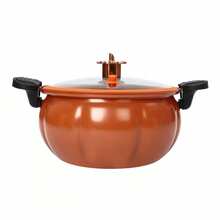 Micro Pressure Cooker - 8L Pumpkin Shaped Pot With Non-Stick Coating For Easy Cooking And Cleaning, Perfect For Home And Dorm Use - Orange - View 11