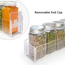 Adhesive Acrylic Spice Rack Organizer For Wall With Nano Double Sided Tape, Spice Shelf Organization For Kitchen Cabinet Door/Pantry Door, Wall Mount Seasoning Rack (Clear-2 Pack) - 透明2件裝 - 查看 7