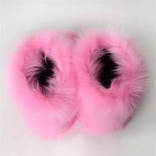 Women's Faux Fur Boots Fluffy Mid-Calf Fuzzy Winter Snow Boots Outdoor Flat Shoes-20256688 - Màu Hồng Tươi - Xem 6