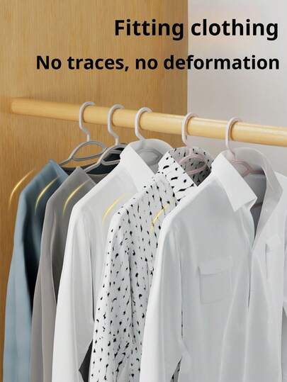 Pacote com 5 cabides de plástico antiderrapantes, design compacto e compacto, cabides duráveis para camisas, saias e casacos - Artigos essenciais para organização doméstica