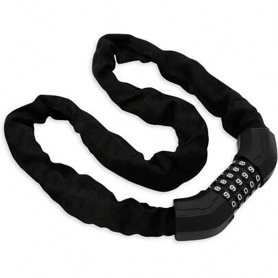 Candado de Combinación para Bicicleta Ultra Resistente con Recubrimiento de Tela, Resistente al Agua, Acero Reforzado, Cadena con Combinación de 5 Dígitos, Hasta 100 Kg de Fuerza, (99.5 cms)