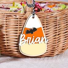 1PC Halloween Basket Tag, Custom Halloween Name Tag For Kid, Boo Basket Tag, Candy Bucket Tag, Trick Or Treat, Personalized 3D Halloween Tag - Multicolor - View 7