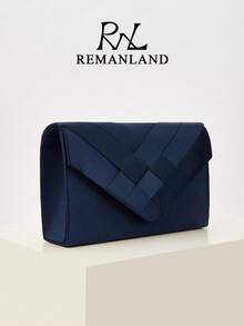 REMANLAND Elegante bolso de hombro de mujer a cuadros, elegante bolso de mano azul marino, bolso de fiesta de mujer, adecuado para fiestas, bodas, galas y otras ocasiones de mujer, una opción ideal para chicas y mujeres de fiesta, también el mejor regalo para mujeres