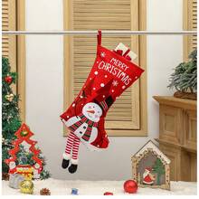 1pc Christmas Stocking Gift Bag, Christmas Gift Sock, Christmas Tree Hanging Decoration, Home Decor Accessory - Multicolor - View 4