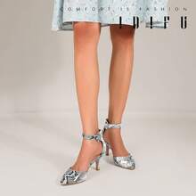 Women's IN3 D'Orsay Pumps Low Kitten Heels For Women Dress Shoes Pointed Closed Toe Wedding Bride Ankle Strap Dressy Silver Black Nude White Gold Heels For Women-2025 - 蛇白 - 查看 10