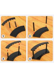 1/2/5 Pcs Plastic Pen Holder, 6 Slots Pen Display Stand, For Ballpoint Pens, Markers, Fountain Pens, Eyebrow Pencils, Makeup Brushes, Home, Office, And Store Storage Organizer, Transparent Craft Display Rack, Desktop Display, Portable Office And Home Storage Solution, Office Supplies And Accessories, Great Back To School Gift, Best Gift For Colleagues, Classmates, Teachers, Friends, And Relatives