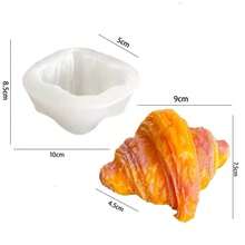 Molde de silicona con forma de croissant para velas/jabón DIY, molde para Squishies, molde de yeso para jabón hecho a mano