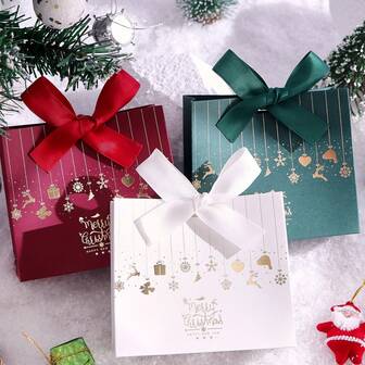 5件糖果盒，圣诞礼品包装盒，简约时尚礼品袋，圣诞派对礼盒，节日派对，圣诞节，万圣节，新年最佳礼物