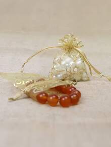 5/10/20/50/100PCS Silver Vine Eugensa Bags Gift Packaging Bags Gift Bags, Home Living Supplies, Festival Event And Party Supplies, Wedding Supplies, Table Center Gift Decoration Packaging, Nylon Bags, Baking Packaging Bags Jewelry And Accessory Packaging Gift Hanging Bags, Beauty Bags, Skin Care Bags - Gold - View 5