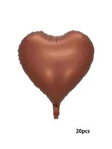 10/20个随机棕色和米色心形铝箔气球，18英寸裸色中性氦气球，适合波西米亚风生日、婚礼、情人节 - 彩色 - 查看 8
