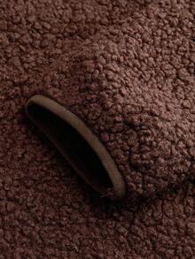 Women's New Casual Stand Collar Zip-Up Fleece Jacket, Autumn/Winter - Coffee Brown - View 7