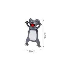 1个3D卡通动物书签，趣味可爱PVC材质，阅读标记卡，适合学生、青少年、男孩女孩，办公学习用品，生日派对礼物，返校礼物