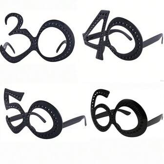 1Pc 30th 40th 50th 60th Birthday Glasses - Number Frame Funny Photo Booth Props For 60 Anniversary Celebration Decoration 50 Year Old Birthday Party Favors Novelty Costume Eyewear For Men Women 40th Birthday Decorations