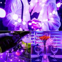 48/36/24/12PCS Fairy Lights Twinkle String Lights Battery Operated Waterproof Firefly Starry Mason Jar Lights For Small-Space Party Halloween Christmas Valentines Day Ambiance - Purple - View 2