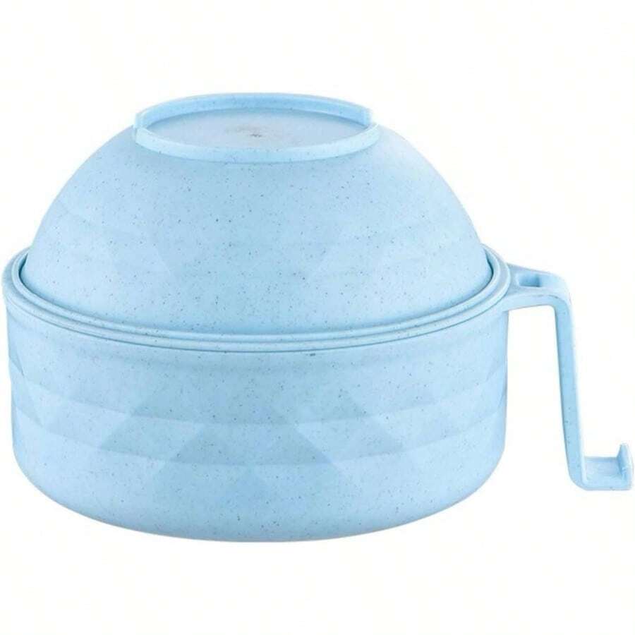 Microwave Ramen Bowl, Microwave Ramen Cooker With Lid, Plastic Mixing Salad Pasta Fruit Rice Cereal Instant Noodles Soup Maker Plate Bowls Set Kitchen College Dorm Room Essentials - 藍色 - 查看 1