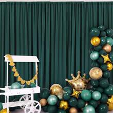 5ft X 7ft/8ft/10ft (Approx. 150cm X 213cm/243cm/304cm) Wrinkle-Free Polyester Photography Backdrop Cloth, Suitable For Weddings, Birthday Parties And Other Events - Dark Green - View 6