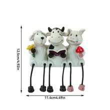 Figura decorativa de cerdo, oveja y vaca con patas colgantes, de resina, para macetas y césped. - Multicolor - Ver 11