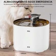 Bebedero para Gato con Luz LED, 74oz/2.2 L Fuente de Agua para Gatos, Fuente para Mascotas con Bomba Ultra Silenciosa, Dispensador con Filtros de Agua para Gatos, Perros y Mascotas, Sin BPA - 1 - Ver 9