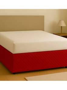 Quilted Microfiber Single/Queen/King Size Bed Skirt - 紅色 - 查看 1