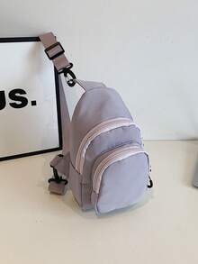 紫色尼龙迷你运动胸包/手机袋 - 紫色 - 查看 6