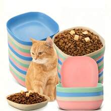 11pcs, Multi-Color PP Plastic Pet Bowl Set With Stand, 10 Square Solid Color Non-Slip Easy-Clean Dishwasher Shallow Small Flat Plates And 1 Storage Base, Durable Lightweight Portable Food And Water Bowls, Whisker Fatigue Relief Anti-Tip Pet Feeding Dishes For Cats, Dogs, Kittens, Short-Legged Cats, Stray Cats, Ferrets, Small Animals, - Multicolor - View 9