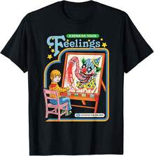 Express Your Feelings Clown Retro Dark Humor T-Shirt - 黑色 - 查看 1