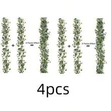 1pc/2pcs/4pcs Eucalyptus Garlands,1 Pack 5.7ft Long Artificial Mixed Eucalyptus Leaves Vine,Greenery Garland Hanging Plants For Farmhouse Table Centerpiece Mantel Wedding Arch Christmas Decor,Room Decor,Home Decor,Kitchen Decor,Wedding Decor,Table Decoration,Centerpieces,Office Decor,Garden Decor,Outdoor Decor