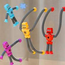 لعبة روبوت أنبوب قابل للتحويل مع كوب شفط، لعبة روبوت كرتونية قابلة للتحويل، هدية لحفلات المناسبات، مناسبة لديكور عيد الهالوين، ، عيد الميلاد، عيد الفصح، هدايا وإمدادات حفلات عيد الهالوين وعيد الميلاد - متعدد الألوان - مشاهدة 6
