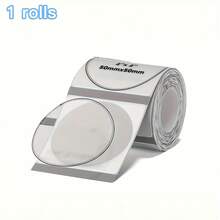 [Transparent Thermal Labels 50*50Mm] Transparent Round Thermal Labels | Self-Adhesive Thermal Label Paper | Thermal Label Printing Paper | For Barcodes/Addresses/Mailers/Logos/Business Printing | Compatible With B3S/M200/M210/M110/M3/M120/M108/P50/P80/P1/P2/DP26/DP30/Q20/Q40/221D/220B Label Printers - Multicolor - View 12