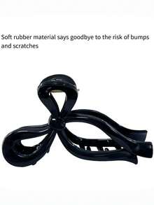 1pc/4pcs Geometric Pattern Casual Soft Silicone Shark Claw Butterfly Clips, Large Soft Shock-Proof 2026 New Hair Clips Accessories - Multicolor - View 11