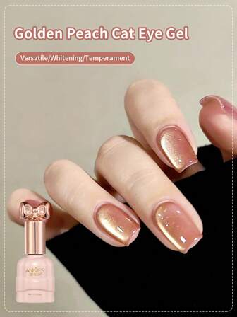 annies 10ml Golden Light Peach Glass Beads Cat Eye Gel Nail Polish Full Coverage Varnis Semi Permanent Super Gorgeous Nail Manicure