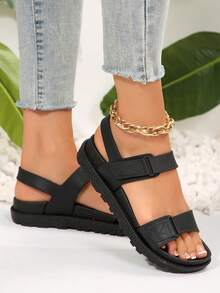 Women's Plus Size Luxury Comfortable Soft Durable Hiking Vacation Beach Sports Casual Sandals,Spring Summer Outfits - Black - View 6