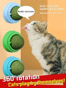 كرة نعناع مع ميزة الدوران لطحن الأسنان وتنظيفها، كرة نعناع لاصقة بالحائط شكل سرطان، مناسبة للقطط الأليفة للعب وتخفيف الملل، لعبة مضغ للقطط مع عامل تعزيز الهضم نعناع، لعبة قطط لاصقة، عصا طحن الأسنان، منتج حيواني باللون الأخضر