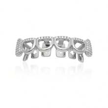 1 件/2 件时尚吸血鬼空心牙套，带闪亮氧化锆 18K 镀金，万圣节圣诞服装嘻哈配饰，配有镊子和牙蜡 - 彩色 - 查看 6