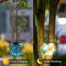 Solar Hanging Lanterns Outdoor, Solar Glass Gazing Ball Lights, Waterproof Led Globe Light For Garden Yard Tree Party Decorations, Colorful Dot-151836 - ColorfulDot - Xem 5